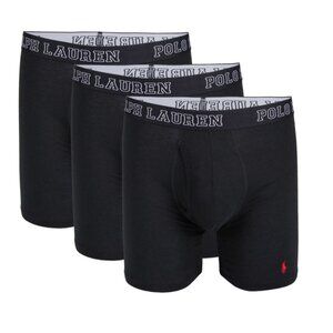 Polo Ralph Lauren Three Pack 3 Classic Fit Soft Mesh Boxer Briefs 3 Black NMBBP3